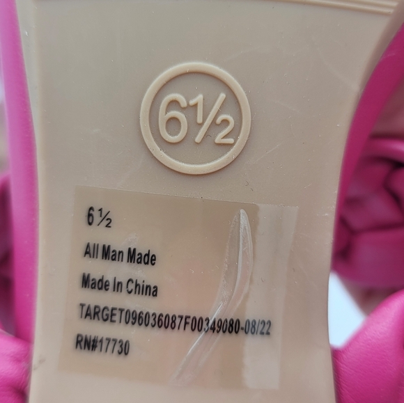 A New Day Basil Braided Block Heel Sandals Magenta Pink Size 6.5 Mules - Picture 12 of 13